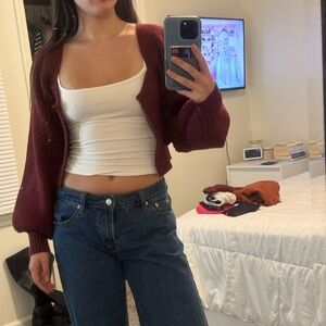 xs/s burgundy princess polly cardigan sweater